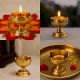 Golden Brass Flower Shape Lamp Diya for Diwali Decoration