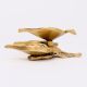 Modern Antique Golden Brass 3 Leaf Shaped Oil Lamp For Diwali Pooja