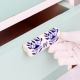 Ceramic Blue Leaf Floral Drawer Handle (Medium Size)