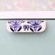 Ceramic Blue Leaf Floral Drawer Handle (Medium Size)