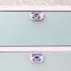 Modern Ceramic Blue Leaf Floral Drawer Handle (Small Size)