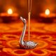 Silver Brass Swan Decorative Incense Holder Paper weight
