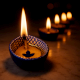 Blue and White Design Ceramic Diwali Diya-Pack of 3