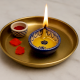 Blue and White Ceramic Diwali Diya For Festival Decoration-Pack of 3