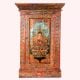 Handmade Wooden Box with Hand-Painted Buddha Motif | Vintage Storage Cabinet