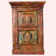 Handmade Wooden Box with Dual Deity Paintings | Hand-Painted Vintage Cabinet
