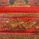 Handmade Red Wooden Box with Buddha & Dragon Motifs | Hand-Painted Storage Chest