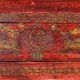 Handmade Red Wooden Box with Buddha & Sacred Symbols |Hand-Painted Storage Chest