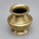 Vintage Brass Holy Water Pot with Decorative Grooves