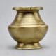 Vintage Brass Holy Water Pot with Decorative Grooves