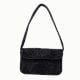 Luxury Handmade Beaded Shoulder Bag Black Geometric Pattern