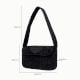 Luxury Handmade Beaded Shoulder Bag Black Geometric Pattern