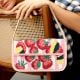 Luxury Colorful Beaded Shoulder Bag Pink Strawberry Design Handcrafted Evening Purse