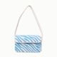 Luxury Handmade Beaded Shoulder Bag Blue & White Zebra Pattern Designer Purse for Women