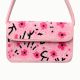 Handmade Pink Beaded Shoulder Bag with Floral Embroidery Stylish Women Purse