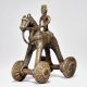 Vintage Brass Horse on Wheels with Rider