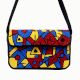 Handmade Beaded Shoulder Bag Multicolor Geometric Pattern Black Strap Women Handbag