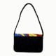 Handmade Beaded Shoulder Bag Multicolor Geometric Pattern Black Strap Women Handbag