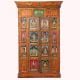 Hand Painted Wooden Almirah with Buddha Motifs and Antique Finish
