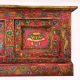 Handmade Wooden Painted Storage Box with Fish Motifs and Floral Artwork