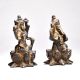 Lord Ganesha and Goddess Lakshmi Sitting on Lotus Flower Figurine