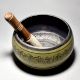 Om Carved Tibetan Singing Om Bowl with Wooden Striker