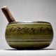Om Carved Tibetan Singing Om Bowl with Wooden Striker