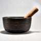Ganesha Carved Tibetan Singing Om Bowl with Wooden Striker
