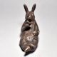 Brass Reading Rabbit Figurine