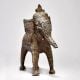 Tribal Art Elephant Figurine with Half Trunk Up