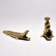 Tribal Art Crocodile Pair with Monkey Figurine