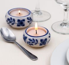 Decorative Modern Ceramic Tea Light Holders in Set of 4