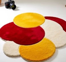 Handtufted Sunset Trio Circle Wool Rug