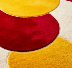 Handtufted Sunset Trio Circle Wool Rug
