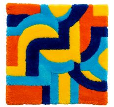 Handtufted Retro Arc Puzzle Wool Rug