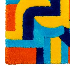 Handtufted Retro Arc Puzzle Wool Rug