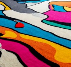 Handtufted Vivid Wave Abstract Wool Rug