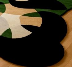 Handtufted Green Lily Pad Wool Rug