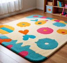 Handtufted Playful Floral Candy Wool Rug