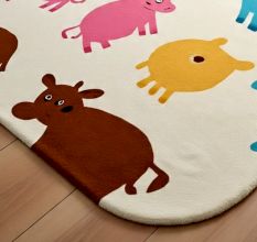 Handtufted Colorful Farm Friends Wool Rug
