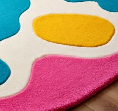 Handtufted Color Splash Amoeba Wool Rug