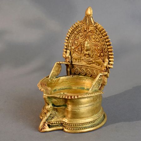 Vintage Handmade Brass South Indian Temple Style Pooja Diya