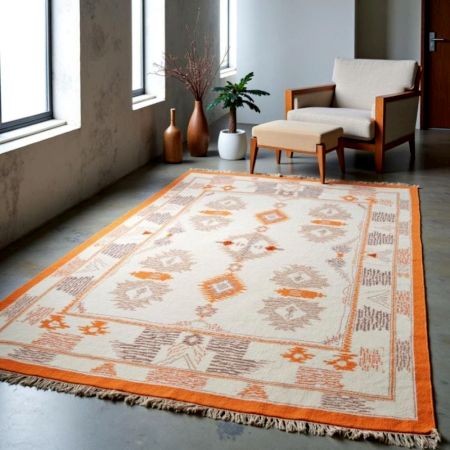 Handknotted Wool Area Rug Wool Bold