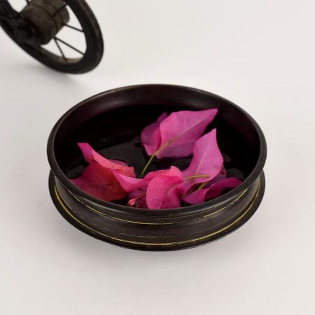 Vintage Floral Brass Urli for Home Decor