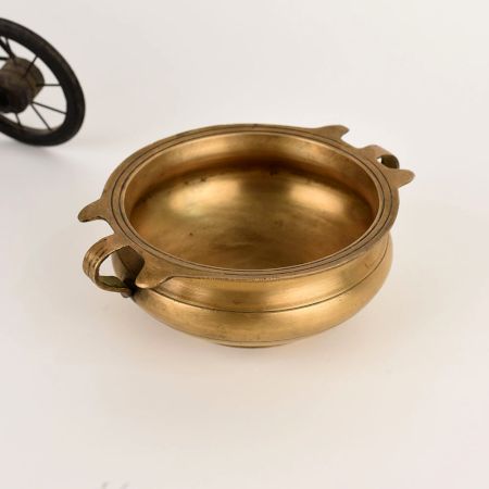 Traditional Brass Serving Bowl for Flower Decor
