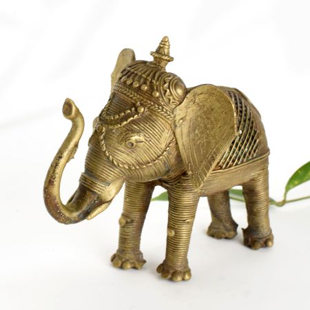 Ornate Brass Elephant Statue for Home Decoration