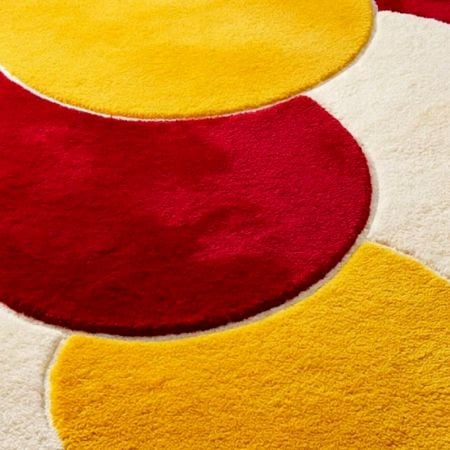 Handtufted Sunset Trio Circle Wool Rug