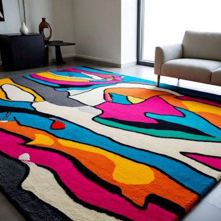 Handtufted Vivid Wave Abstract Wool Rug