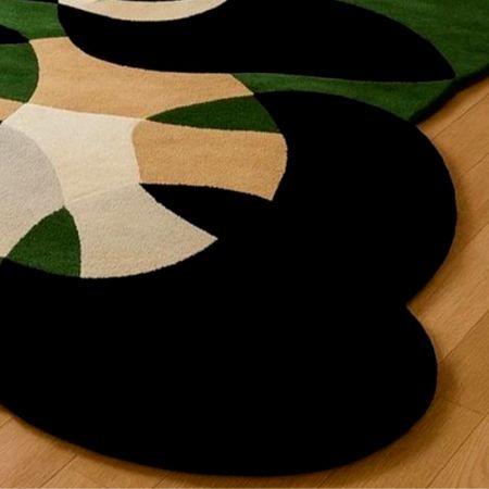 Handtufted Green Lily Pad Wool Rug