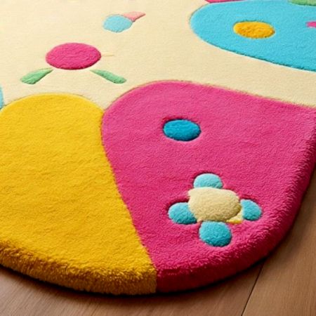 Handtufted Color Block Dotty Wool Rug